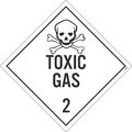 Nmc Toxic Gas 2 Dot Placard Sign, Material: Pressure Sensitive Removable Vinyl .0045 DL133PR